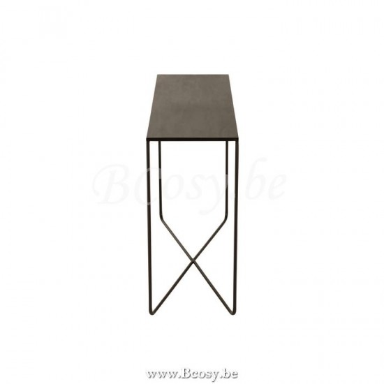 J Line tables de drapier murales Jolipa Console Rectangulaire Pied Croix Metal Noir.