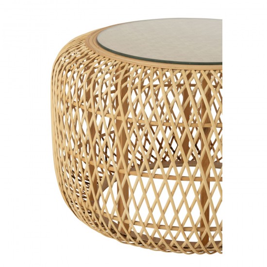 J Line tables d appoint bouts de canapé Jolipa Set 2 Tables Gigognes Africa Bambou Bois De Sapin Naturel.