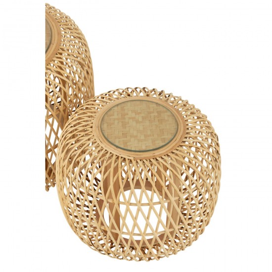 J Line Set Of 2 Side Tables Africa Bamboo Fir Wood Natural nested side tables sidetables.