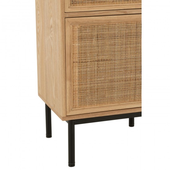 J Line Night Table Square Mdf Metal Natural Black bedside night tables stands.