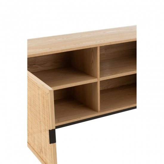 J Line Armadietto Quadrato Mdf Metallo Naturale Nero Large Mdf Metal Natural Negro Armario Cuadrado Grande.