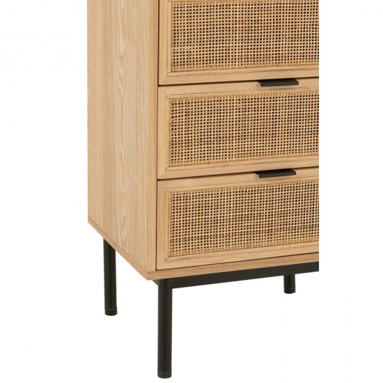 J Line Cabinet 5 Drawers Mdf Metal Natural Black closets cupboards closets.