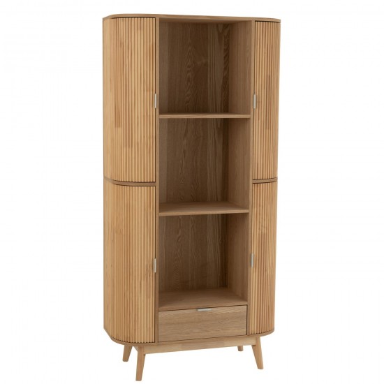 J Line Kast Vakken Rond Mdf Dennenhout Naturel kasten JO50774.
