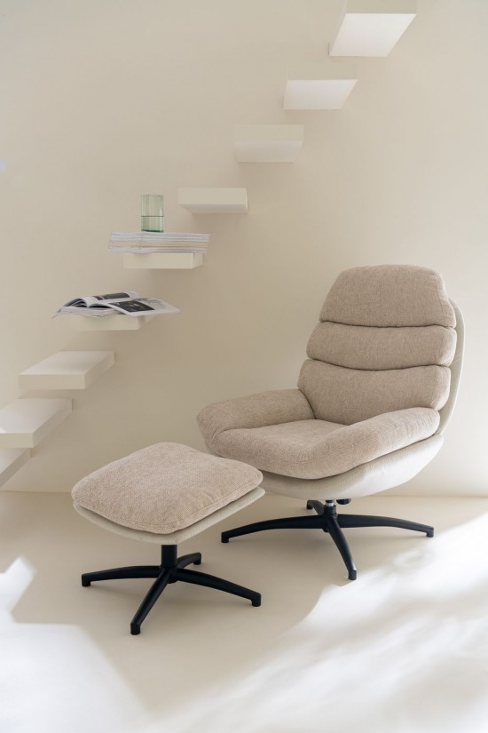 JLine J Line Relax Zetel Voetbank Metaal Multiplex Grijs Zwart relax.