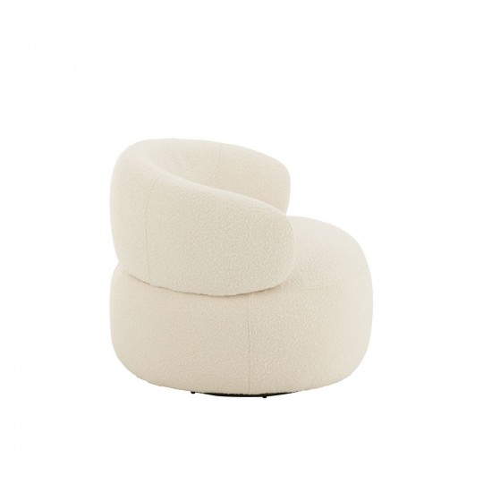 J Line fauteuils Jolipa Fauteuil Pivotant Rond Mousse Écru.