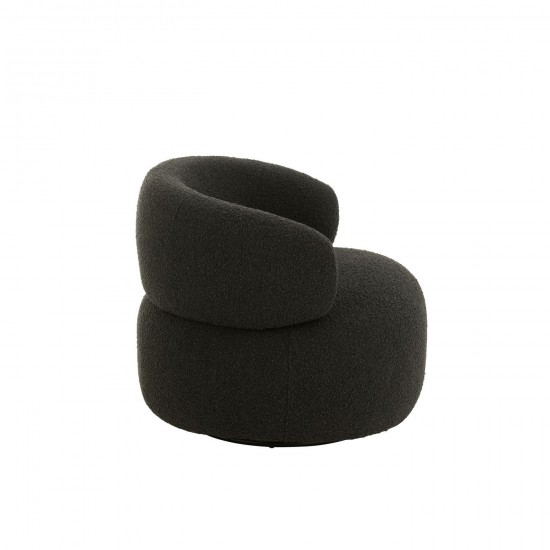 J Line fauteuils Jolipa Fauteuil Pivotant Rond Mousse Noir.
