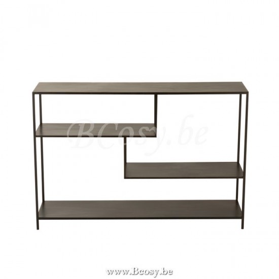 Jline 5080 zwarte metalen wandtafel met niveaus console j line Meubels Meubles Furniture Möbel Muebles Mobili MEUBELEN Console.