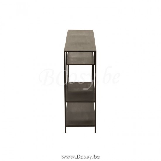 J Line tables de drapier murales Jolipa Etagere Basse Niveaux Irreguliers Metal Noir.