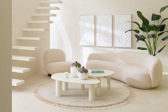 J Line Tavolino Bali Mdf Pvc Bianco Medium Mesa Sopletoria Bali Mdf Pvc Blanca Medium.