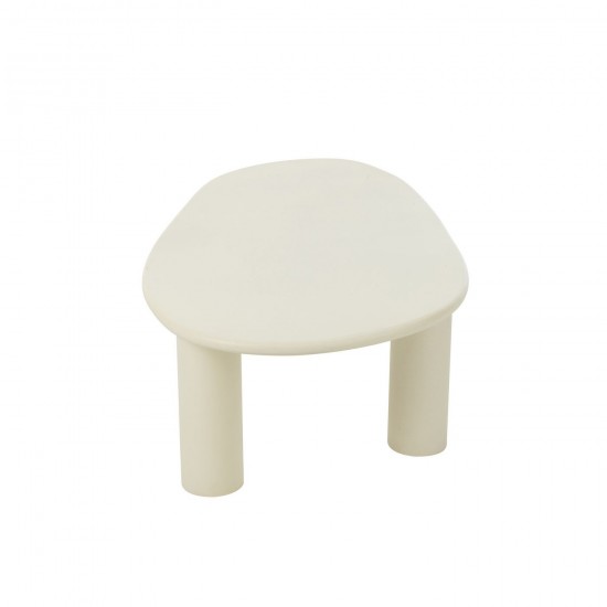 J Line tables d appoint bouts de canapé Jolipa Table D Appoint Bali Mdf Pvc Blanc Large.