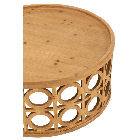 J Line tables de salon basse Jolipa Table Basse Sculpte Bois D Epicea Mdf Naturel.