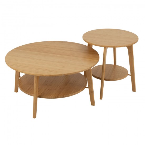 J Line Side Table Round Bamboo Natural Large nested side tables sidetables.