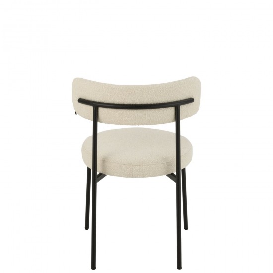 Jline Stoel Boucle Multiplex Polyester Wit Zwart.