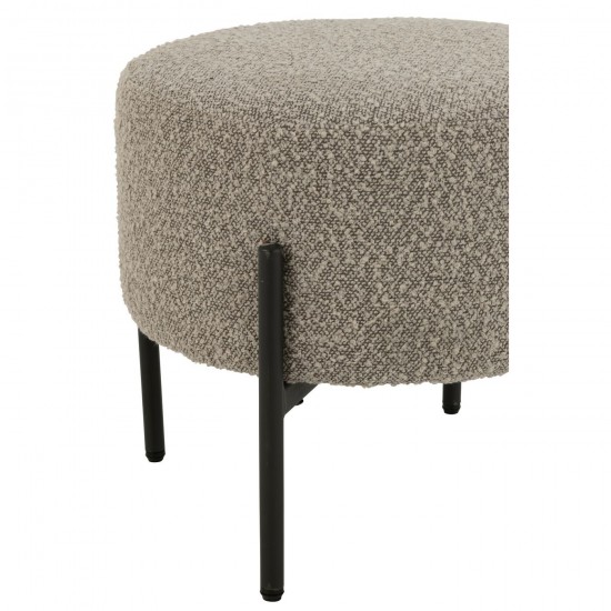 J Line tabourets ronds Jolipa Tabouret Contreplaque Polyester Gris Noir.
