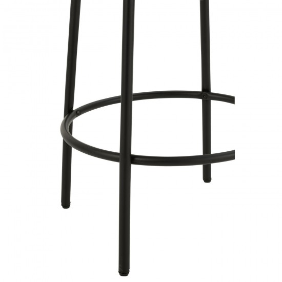 J Line chaises tabourets de bar Jolipa Tabouret De Bar Boucle Contreplaque Polyester Gris Noir.
