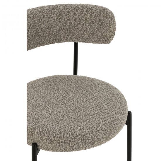 Jline Stuhl Boucle Sperrholz Polyester Grau Schwarz stuhl stuehle.