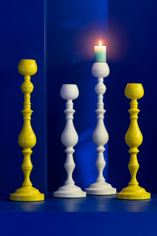 Jline Portavelas Monarchy Metal Blanco Grande.