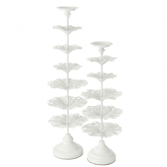 J Line Porte bougies Porte bougies Jolipa Photophore Arbre Metal Blanc Large.