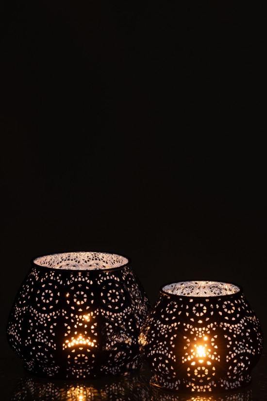 Jline Teelichthalter Zylinder Metall Glas Blau Large t lichthalter teelichtleuchter teelichte.