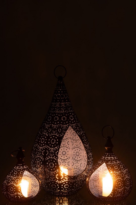 Jline Teelichthalter Drop Metall Glas Blau Large t lichthalter teelichtleuchter teelichte.