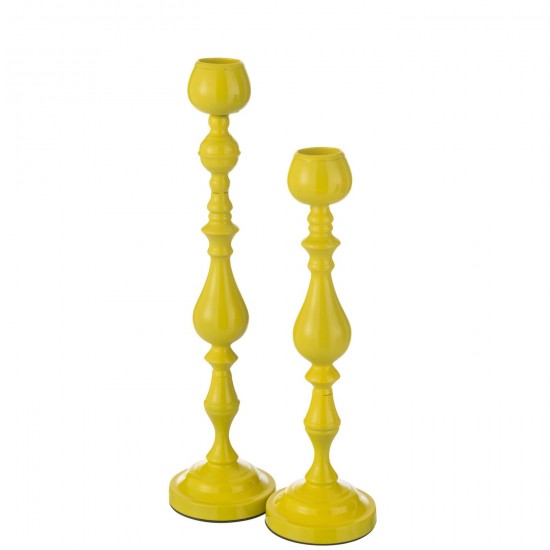 J Line Porte bougies Porte bougies Jolipa Photophore Monarchy Metal Jaune Large.