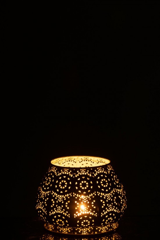 J Line photophores Jolipa Photophore Cylindre Metal Verre Jaune Large.