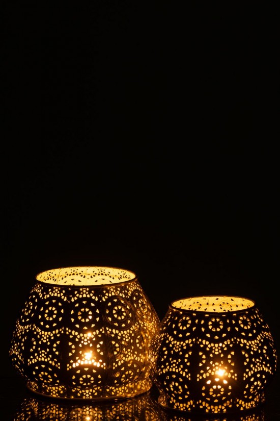 Jline Teelichthalter Zylinder Metall Glas Gelb Large t lichthalter teelichtleuchter teelichte.