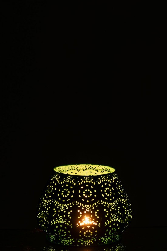 J Line photophores Jolipa Photophore Cylindre Metal Verre Cyan Large.