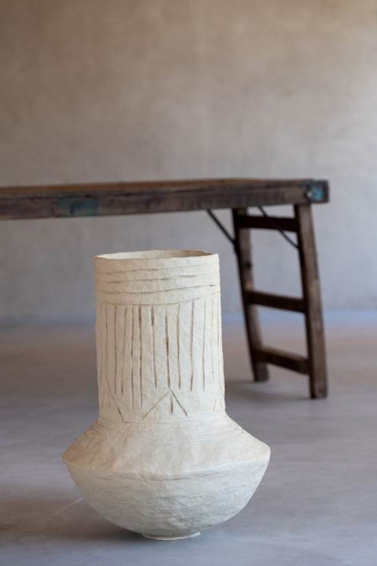 Jline Maceta Gada Papel Maché Nat.