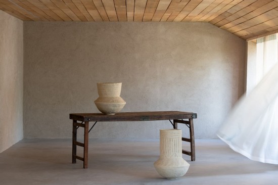 J Line Maceta Gada Papel Maché Nat.