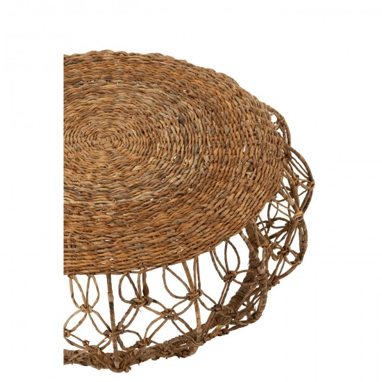 J Line tables de salon basse Jolipa Table Basse Soucoupe Fer Feuille De Bananier Naturel.