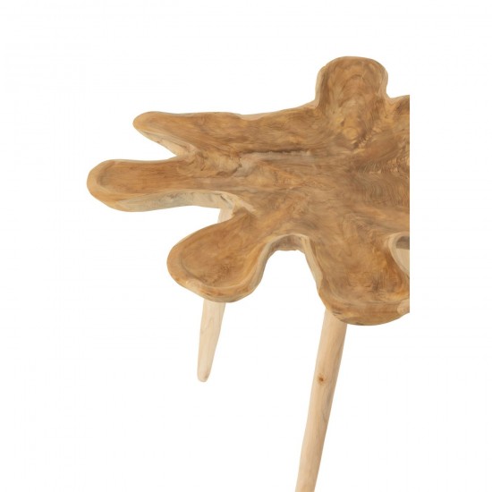 J Line tables d appoint bouts de canapé Jolipa Set 2 Tables Gigognes Splash Bois De Teck Naturel.