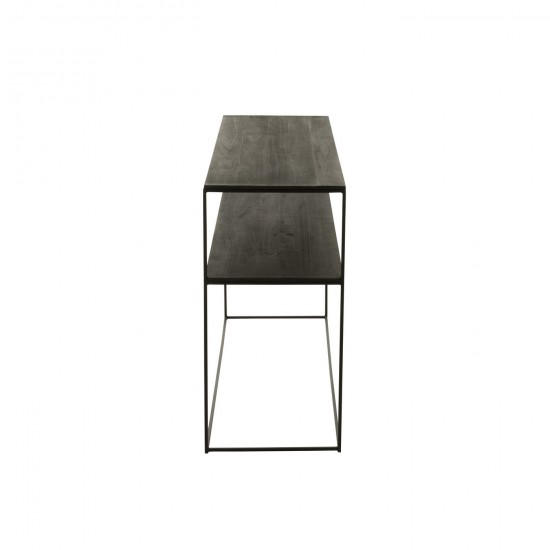 J Line tables de drapier murales Jolipa Console Rectangle Bois Recycle Metal Noir.