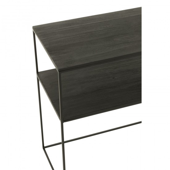 J Line Console Rectangle Recycled Wood Metal Black sidetables.