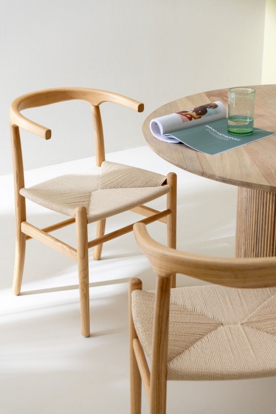 Jline Silla Toon Madera De Haya Cuerda Natural.