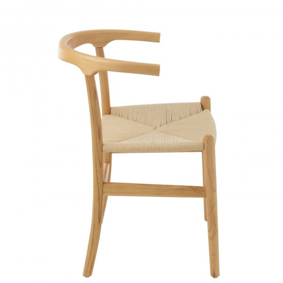 J Line chaises de repas Jolipa Chaise Toon Bois De Hetre Corde Naturel.