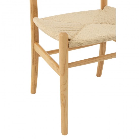 J Line Chair Toon Beech Wood Rope Natural dining chairs.