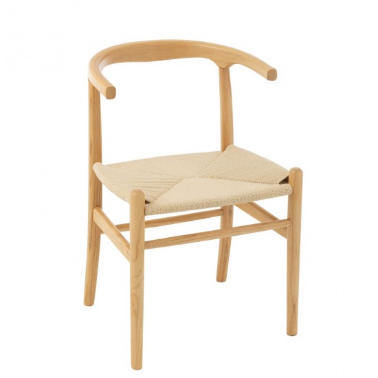 J Line Stoel Toon Beukenhout Touw Naturel stoelen eetkamerstoelen eethoekstoelen eettafelstoelen eetstoelen JO51012.