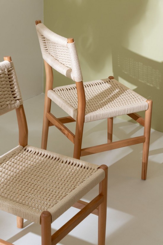 J Line Sedia Lap Legno Di Faggio Corda Naturale Silla Lap Madera De Haya Cuerda Natural.