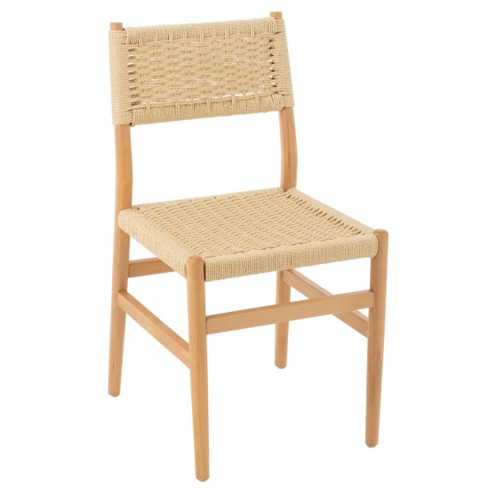 J Line Stoel Lap Beukenhout Touw Naturel stoelen eetkamerstoelen eethoekstoelen eettafelstoelen eetstoelen JO51014.