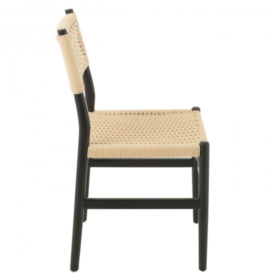 J Line chaises de repas Jolipa Chaise Lap Bois De Hetre Corde Noir.