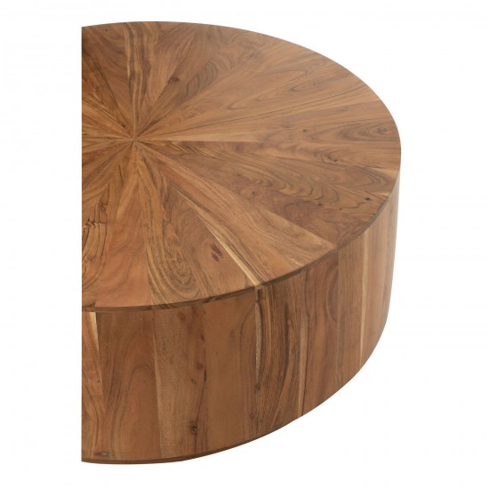 J Line tables de salon basse Jolipa Table Basse Rond Bois D Acacia Mdf Naturel.