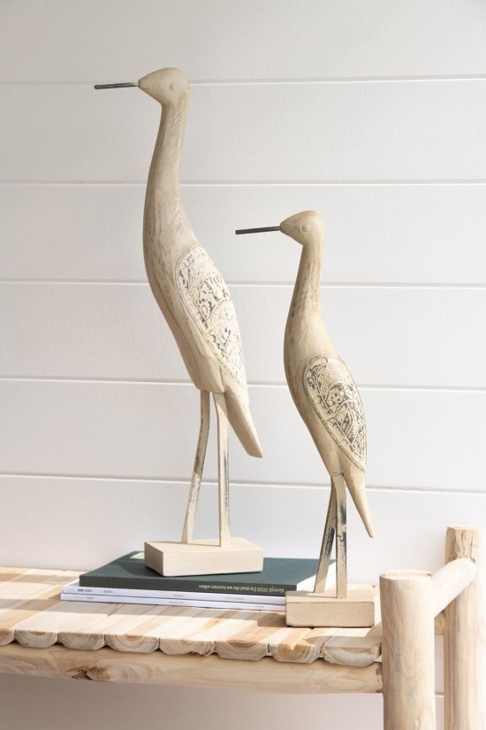 JLine J Line Decoratie Vogel Mangohout Metaal Mix Medium dieren.