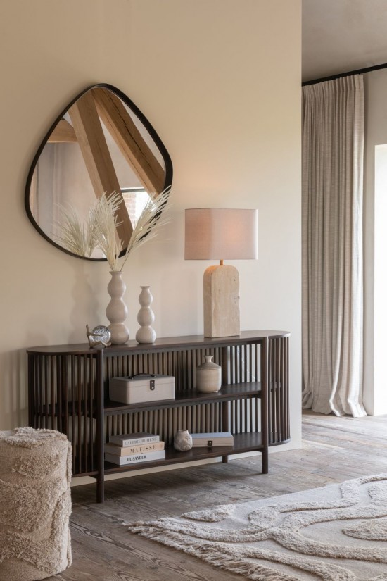 Jline Espejo Mural Abstracto Espejo Mdf Marron Oscuro Large.