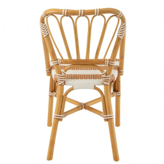 Jline Stoel Live Rattan Kunststof Naturel Wit.