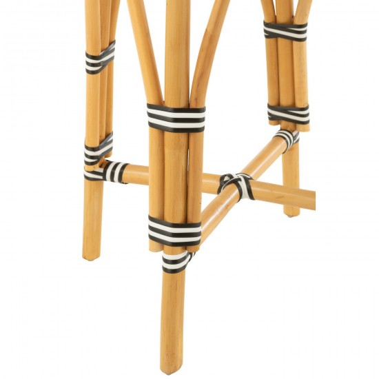 Jline Barkruk Live Rattan Kunststof Naturel Zwart.