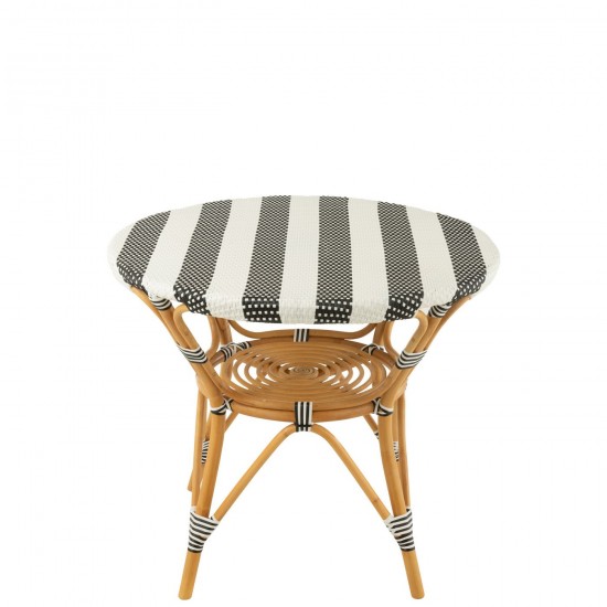 J Line tables a manger de repas Jolipa Table Live Rotin Plastique Naturel Noir.