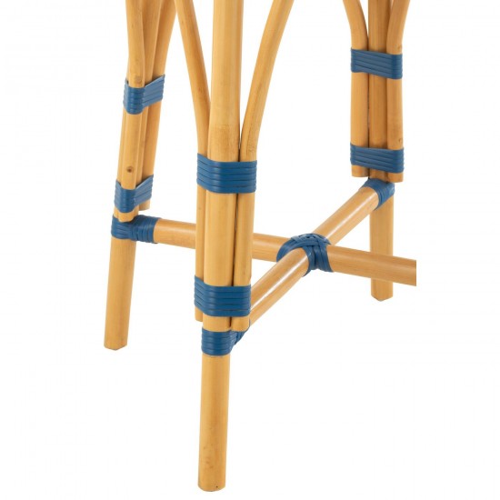 J Line chaises tabourets de bar Jolipa Tabouret De Bar Live Rotin Plastique Naturel Bleu.