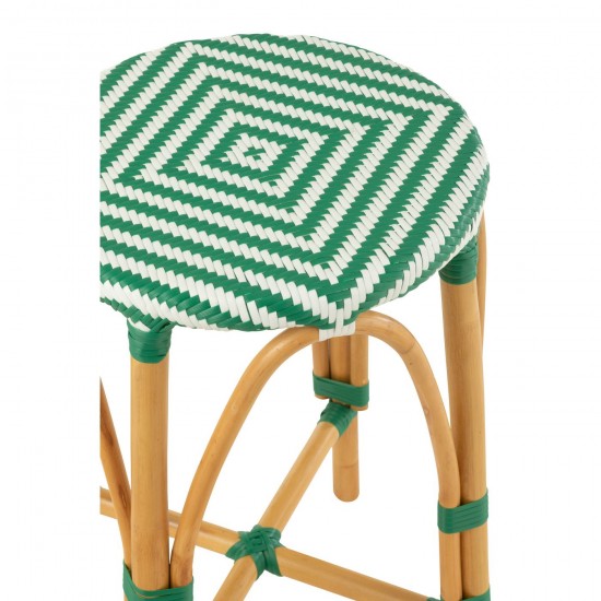 Jline Barkruk Live Rattan Kunststof Naturel Groen.