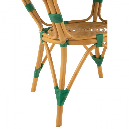 J Line tables a manger de repas Jolipa Table Live Rotin Plastique Naturel Vert.